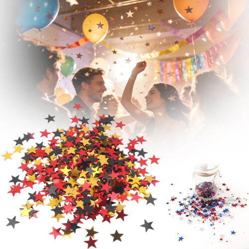 2000 unidades de confete de mesa em formato de estrela com glitter, feito de plástico. 1