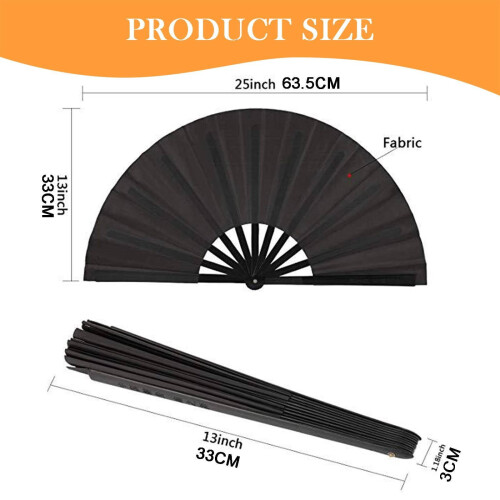 Leque de mão dobrável para dança em linha, 33 x 63,5 cm (13 x 25 polegadas), ideal para dançar. 2
