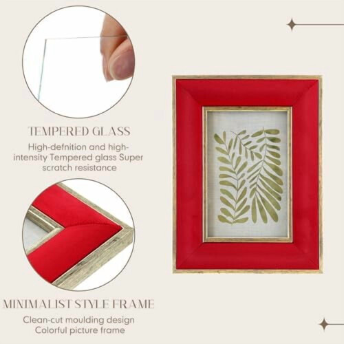 Red Velvet Photo Frame Gold Edge 4x6 2pcs 1