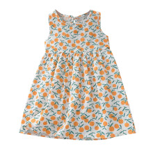 Babyjurkje voor peutermeisjes, bloemenprint, zomerse casual mouwloze jurk met print, katoenen strandjurkjes, prinsessenjurkjes voor kinderen van 2-3