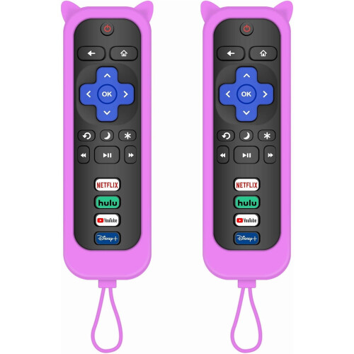 Télécommandes de remplacement pour téléviseur Roku (lot de 2) avec coques noires