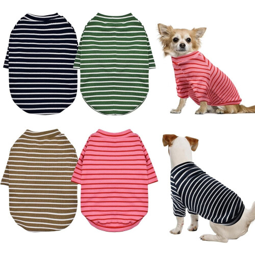4-Pack Knitted Dog Sweaters for Small & Medium Dogs