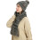 Conjunto de gorro e luvas de inverno feminino Windfall, quentinho e macio, com cachecol e gorro de tricô grosso e folgado. 4