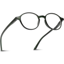 Lunettes de lecture rondes de petite taille pour hommes et femmes – Taille étroite à moyenne, monture robuste, charnières à ressort, lunettes