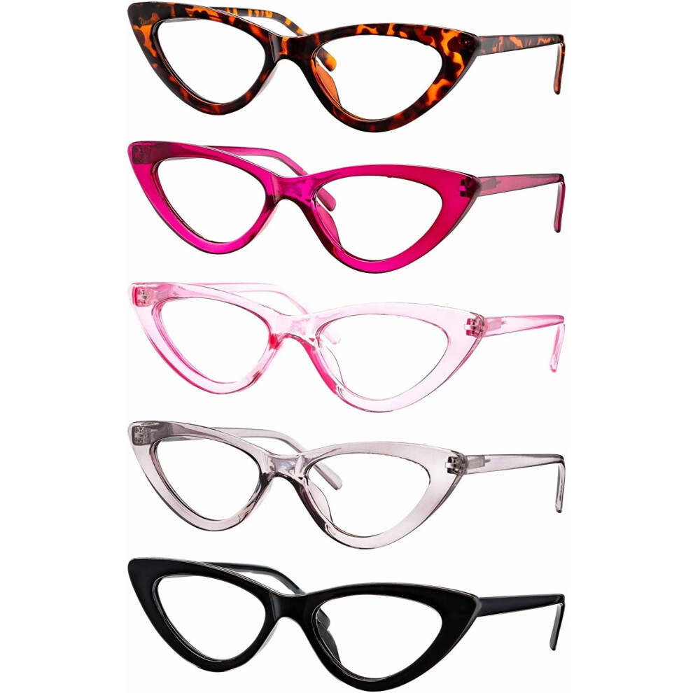 Light Reading Glasses Readers For Women Cateye Eyeglasses And Spring Hinge Frame