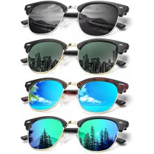 Gafas de sol polarizadas para hombre y mujer, unisex, con montura semi al aire, estilo retro, ideales para conducir, con protección UV.
