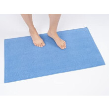 Tapis de bain antidérapant 100 % coton, 51 x 86 cm, doux, absorbant, à séchage rapide et lavable en machine, bleu ciel.