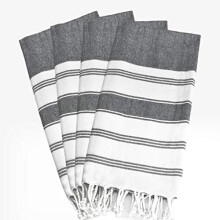 Peshtemal Türkisches Handtuchset, 4-teilig, 91 x 180 cm, 100 % Baumwolle, Strand- und Badetücher, weich, strapazierfähig, saugfähig, Marineblau