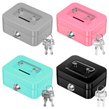stuks geldkistjes met slot, kleine spaarpot met slot en gleuf, metalen muntbakje van 4,5 x 3,3 x 2 inch.