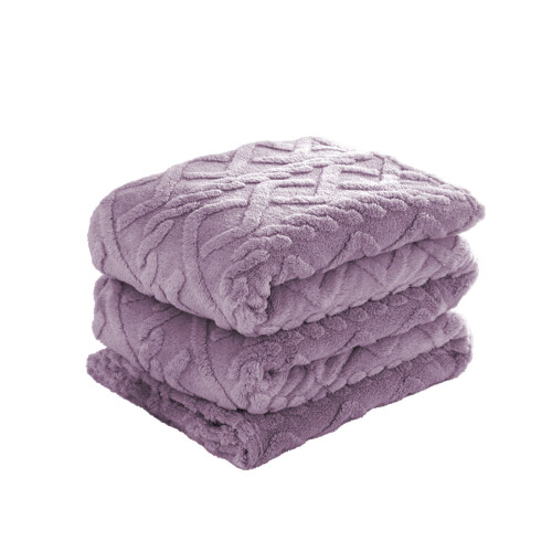 Fuzzy Throw Blanket Purple 59x39in 1