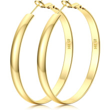 14K Gold Hoop Earrings For Women,Large Gold Filled Hoops,Medium Hoop Earring,50mm/60mm/70mm