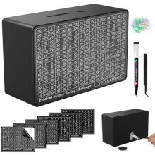 Houten spaarbox met teller, whiteboardstift en trackers – Herbruikbare geldkluis voor bedragen van $10.000/$5.000/$3.000 – Zwart