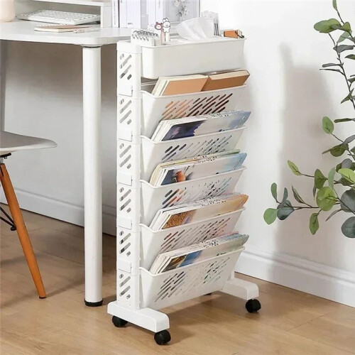 Storage Racks Bookshelves Movable Multi-Layer Shelves Desktop Storage Baskets 5 Layers 1