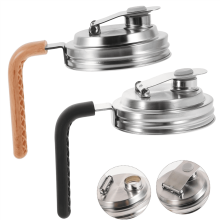 2 coperchi a bocca larga in acciaio inox con beccuccio versatore, coperchi riutilizzabili per barattoli Ball