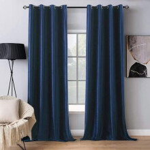 Blackout Velvet Curtains 52 x 96 in, Royal Blue, Grommet Top