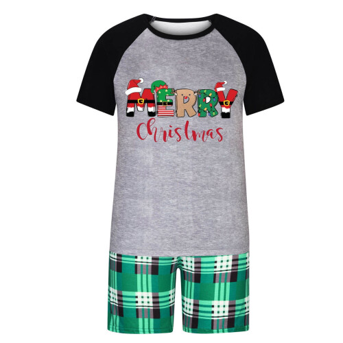 Groene geruite kerstpyjamaset voor het hele gezin 1