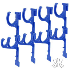 4 Pcs Pool Pole Hangers Set Dark Blue Plastic with Screws for Swimming Pool Accessories and Equipment