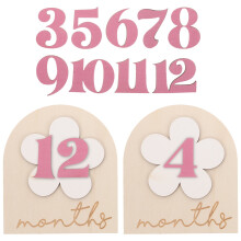 Newborn Month Sign Wood 1 Set 5.31X4.72X0.39in