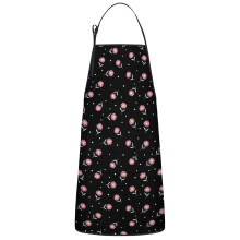 Floral Cotton Linen Apron with Pockets 33x27 Inch