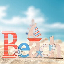 Beach Sign Ocean Party Decor,Wooden Table Decorations for Coastal Theme Interior Beach House Home Beach Bathroom Decor