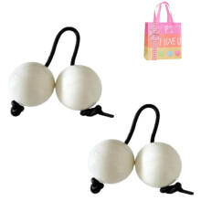 African Double Gourd Shaker Balls Percussion Set 2 Pair