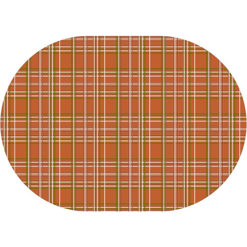 Fall Tablecloth Oval 60x84 inch Checkered 2
