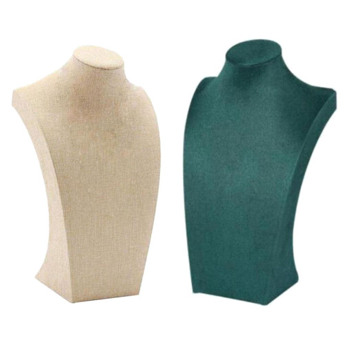 Halsketten-Präsentationsbüste aus Holz (2er-Pack) 1