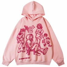 Geansaí Scaoilte le Muineál Babhta agus Muinchille Fada le Hoodie do Mhná, Bándearg