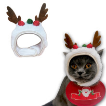 Cappello natalizio per animali domestici, cappello di Babbo Natale regolabile per cani e gatti, costume festivo per animali domestici, simpatico