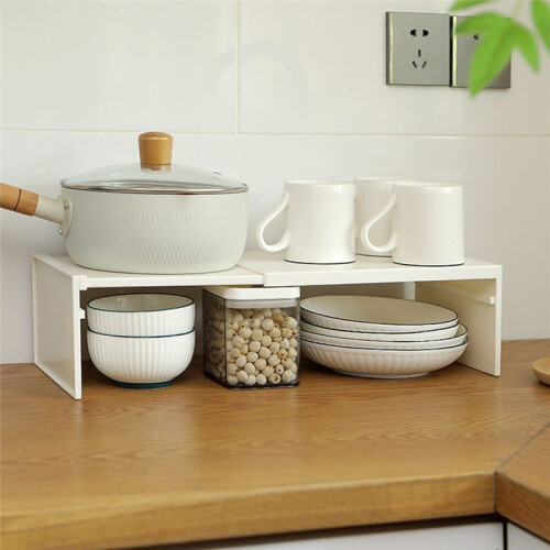 Retractable Kitchen Cupboard Organizer - Space-Saving Closet Rack, Wardrobe Makeup Cabinet Holder, Storage Shelf 2