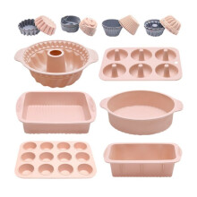 Silicone Cake Baking Pans and Baking Molds Silicone Muffin Cups Cake Baking Kits Lotus Root