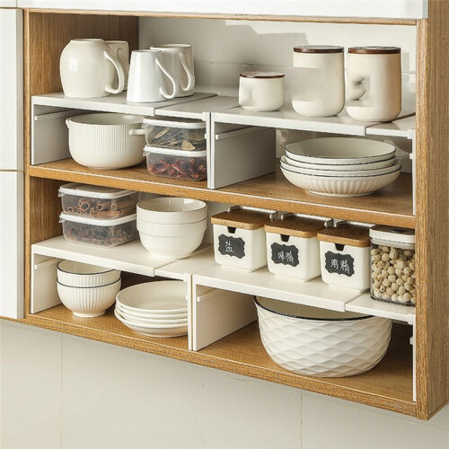 Retractable Kitchen Cupboard Organizer - Space-Saving Closet Rack, Wardrobe Makeup Cabinet Holder, Storage Shelf