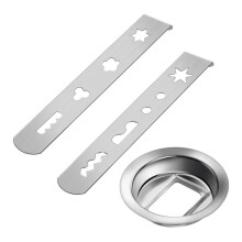 Biscuit Attachments, 8 Shapes Biscuit Attachment Stainless Steel for Meat Mincer with Connection Ring Pastry Attachment