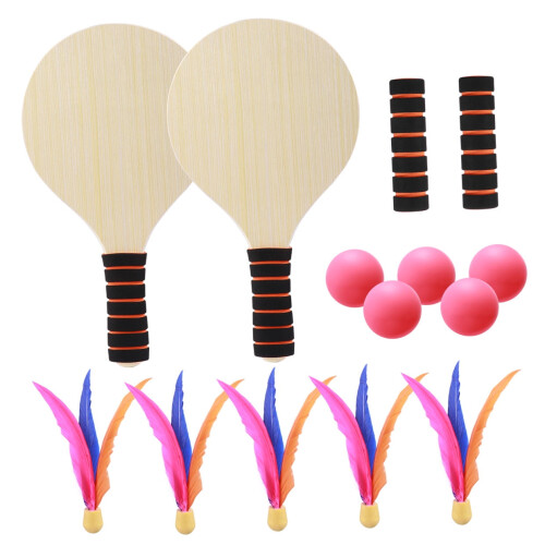 2 Rackets Badminton Paddle Random Handle Color for Beach and Park Activities 2