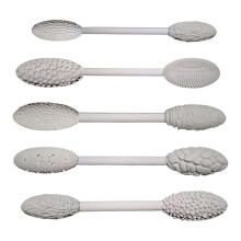 Texture Tool Set for Art Projects, 5 Piece Oval Pattern Rollers Kit, Modeling Sticks for DIY Crafts (Both Ends)