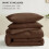 King Brown Comforter Set Quilted Down Alternative 3-Pc 3