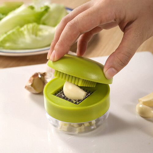 Multi-Function Garlic Presser & Vegetable Chopper with Storage Container – Compatible with Home Kitchen Use 1