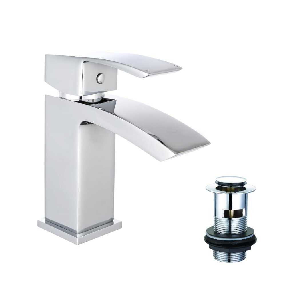 Ibathuk | Chrome Basin Sink Mixer Tap Modern Bathroom Lever Faucet Tb93 5051222515723