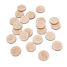 22pcs Miniature Sweary Affirmations Discs – Blue Wooden Decorations for Family & Friends