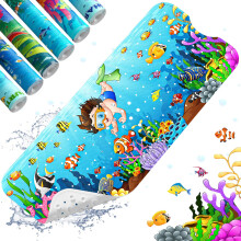 XIYUNTE Baby Bath Mats Non Slip Anti Mould - 100x40cm Extra Long Non Slip Bath Mat for Kids, Eco-Friendly Toddler Bath Mat with Suction Cups for