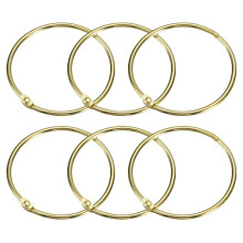 sourcing map Shower Curtain Rings, 6pcs - Carbon Steel Round Snap Shower Curtain Hooks, 2.4 Inch Loose Leaf Binder Rings for Shower Curtain Rods