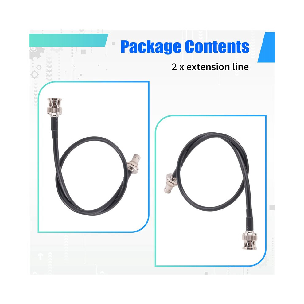 Wireless Microphone Antenna Extension Cable 2Ft With Bnc Connector, 2-Pack For Rack Mount Systems 6032000475865