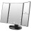 WEILY Lighted Makeup Mirror, 1x/2X/3X Magnification, Three-Fold Mirror with 21 LED Lights, Touch Screen Switch, Table Mirror with Battery and USB 1