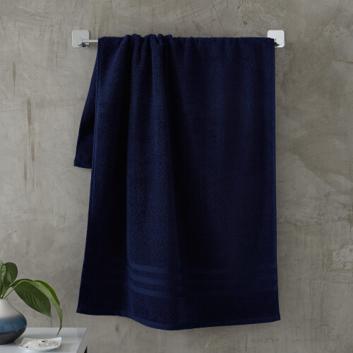 Catherine Lansfield Catherine Lansfield Zero Twist Cotton 90x140cm Bath Sheet Navy Blue
