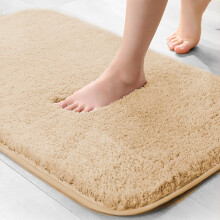 wyewye Microfibre Bath Mat, 2cm Super Thick, Super Absorbent Bathroom Rug 40x60cm Camel