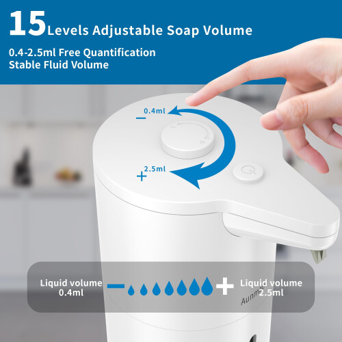 Automatic Soap Dispenser Touchless, Hands-Free, Multi Adjustable Volume, Long Battery Life, Compatible with Thick & Thin Dish/Hand Soap for Bathroom 1