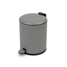 Addis 5L Bathroom Bin ? Soft Close Pedal Bin, Stylish & Compact Metal Waste Bin for Bathroom & Kitchen ? Durable & Hygienic with Removable Inner