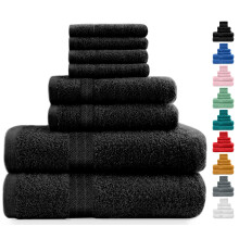 Midland Bedding 8 Piece Bale Towel Set, Cotton Towels Set - 4 Wash Cloths/Face Towels, 2 Bath Towels and 2 Hand Towels for Bathroom. 400 GSM Thread