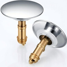 2 Sink Plug Replacements, Pop-up Bathroom Sink Plug Replacement, Brass Push-in Plug Suitable for 36 MM-39 MM, for Use in Kitchens and Bathrooms, 67 MM