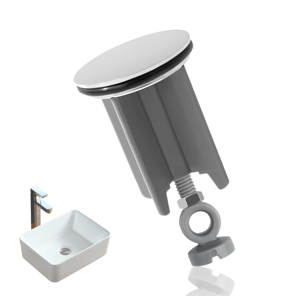 40Mm Pop Up Sink Plug, Pop Up Basin Plug Replacement, Bathroom Basin Sink Plug, Replacement Drain Pop-Up Plug, Adjustable Height 66Mm-83Mm For For 5051222527139